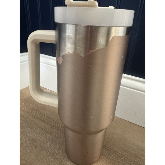 Stanley Tumbler Stainless Steel Rose Gold 40 Oz Travel Cup - Read Flaws - Picture 2 of 4